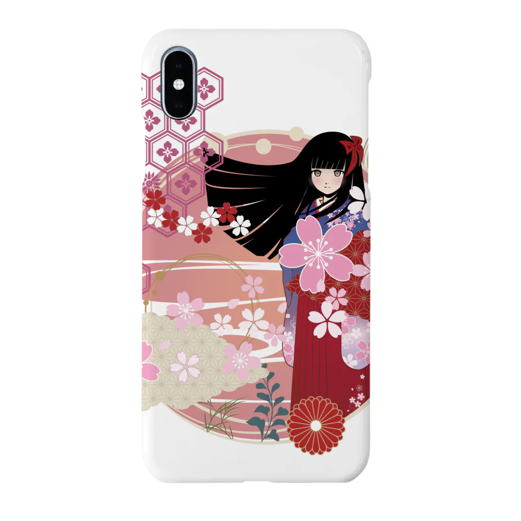 松や SUZURI店のジャパニーズ着物ガール【まつ】 Smartphone Case