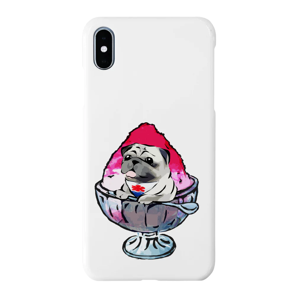 犬グッズの店しえるぶるーのかき氷ワンちゃん　氷イチゴ　パグ　フォーン Smartphone Case