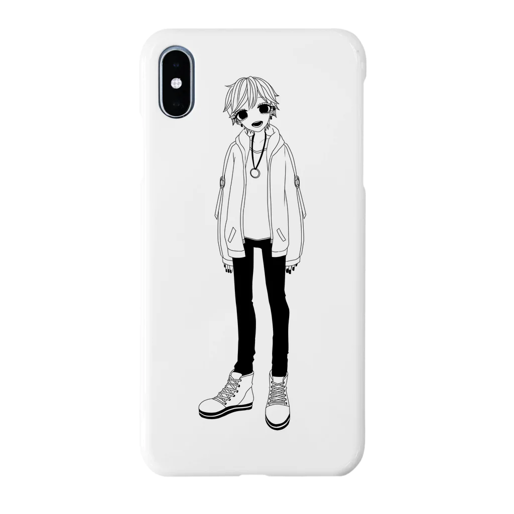 青い月の男の子　スマホカバー Smartphone Case