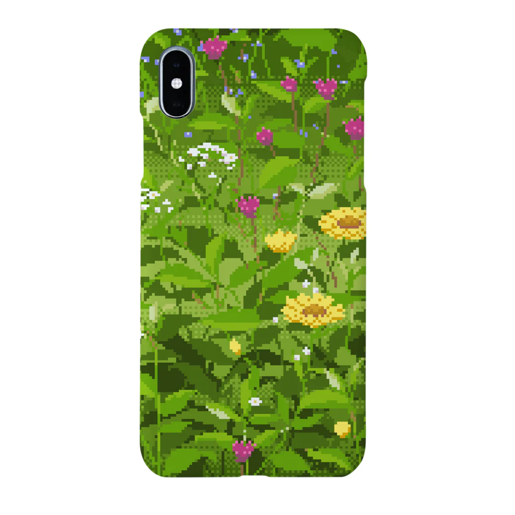 kiku knitの春の草・花ドット絵 スマホケース