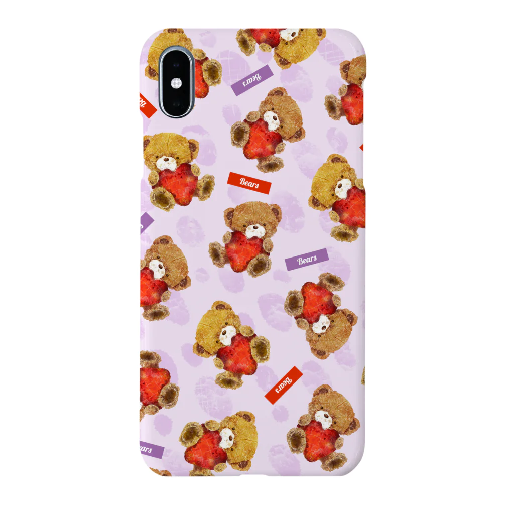 melancholic sisterのLOVE BEARS PURPLE Smartphone Case