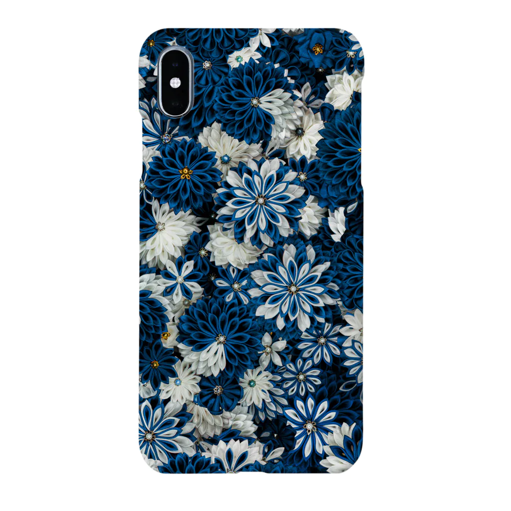 Japanese Fabric Flower coconの瑠璃×月白 Smartphone Case