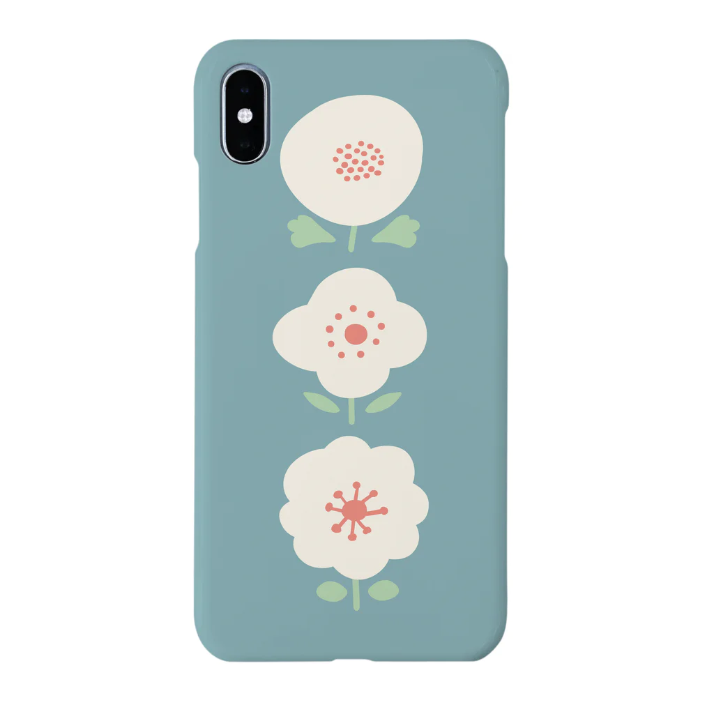 さちこの３つのお花( ブルー ) Smartphone Case