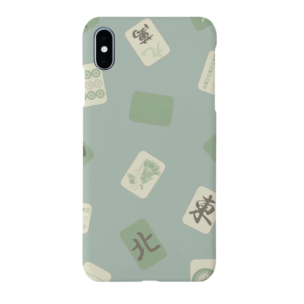 麻雀クラブ眠眠の麻雀レトログリーン Smartphone Case