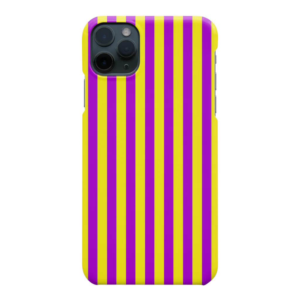 inazuma.co.jpのStripe (Yellow × Purple) スマホケース