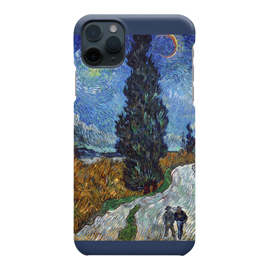 SONOTENI-ARTの005-003　ゴッホ　『糸杉と星の見える道』　スマホケース　表側面印刷　iPhone 11/11ProMax専用デザイン　SC3 iPhone Smartphone Case