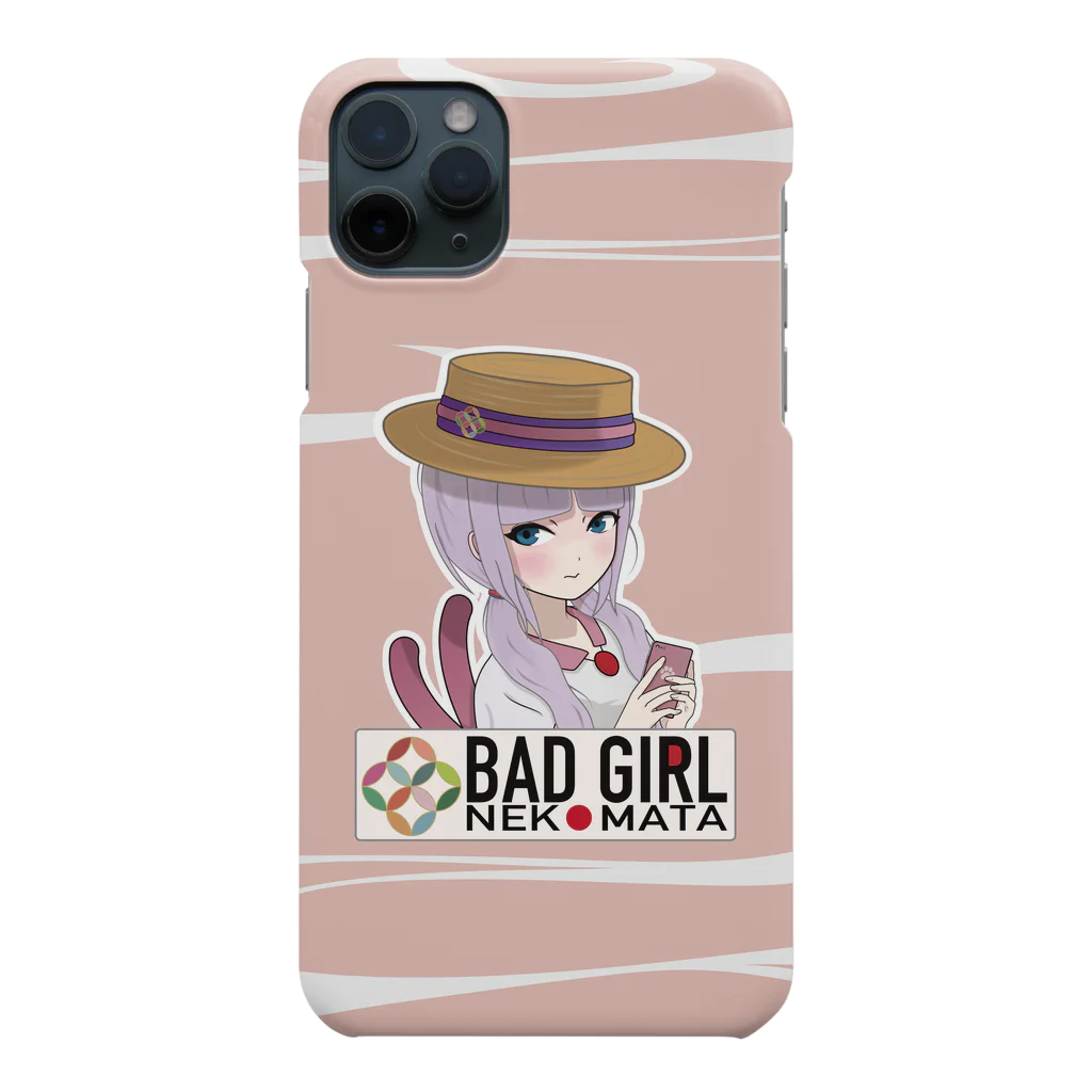 松や SUZURI店のBAD GIRL 猫またのスマホケース スマホケース