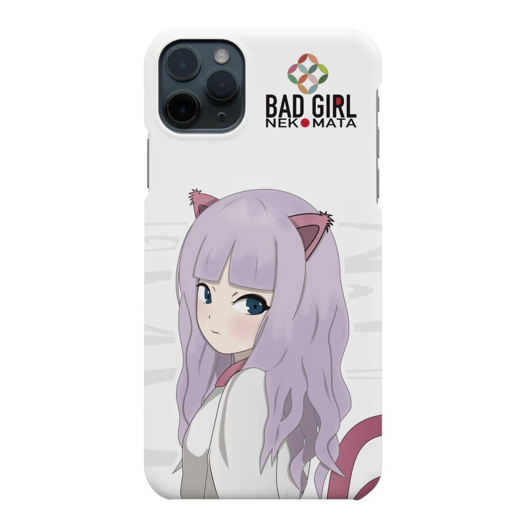 松や SUZURI店のBAD GIRL 猫またのスマホケース スマホケース