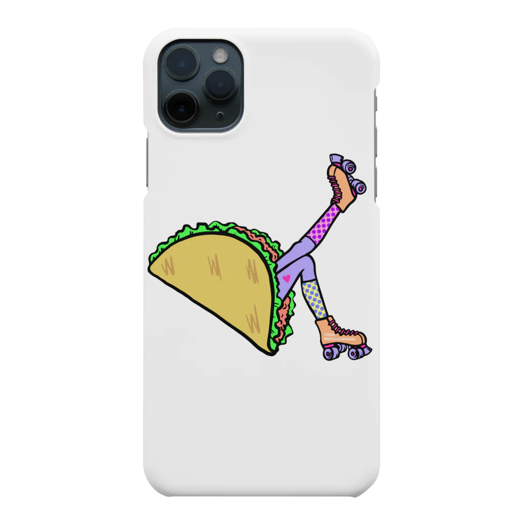 Mieko_Kawasakiのタコス　ローラースケート　ガール  TACOS ROLLER GIRL DOT 水玉　ドット　Tacos Rollerskate Rainbow スマホケース