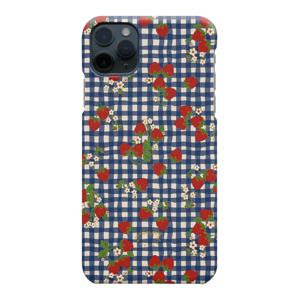 Jimmy BuffaloのJimmy Buffalo - Strawberry Fields ブルーチェック Smartphone Case