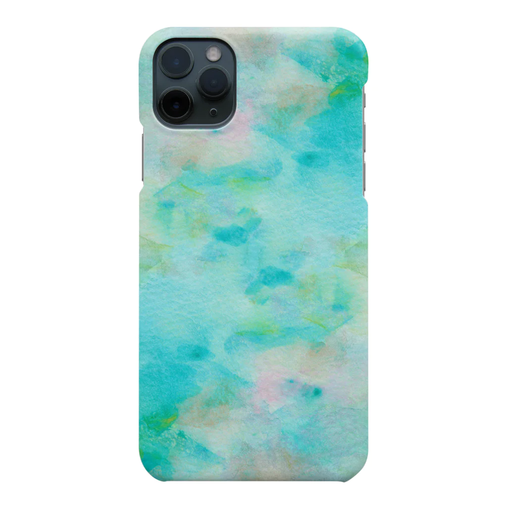morecolorfulの水彩テクスチャー（グリーン） Smartphone Case