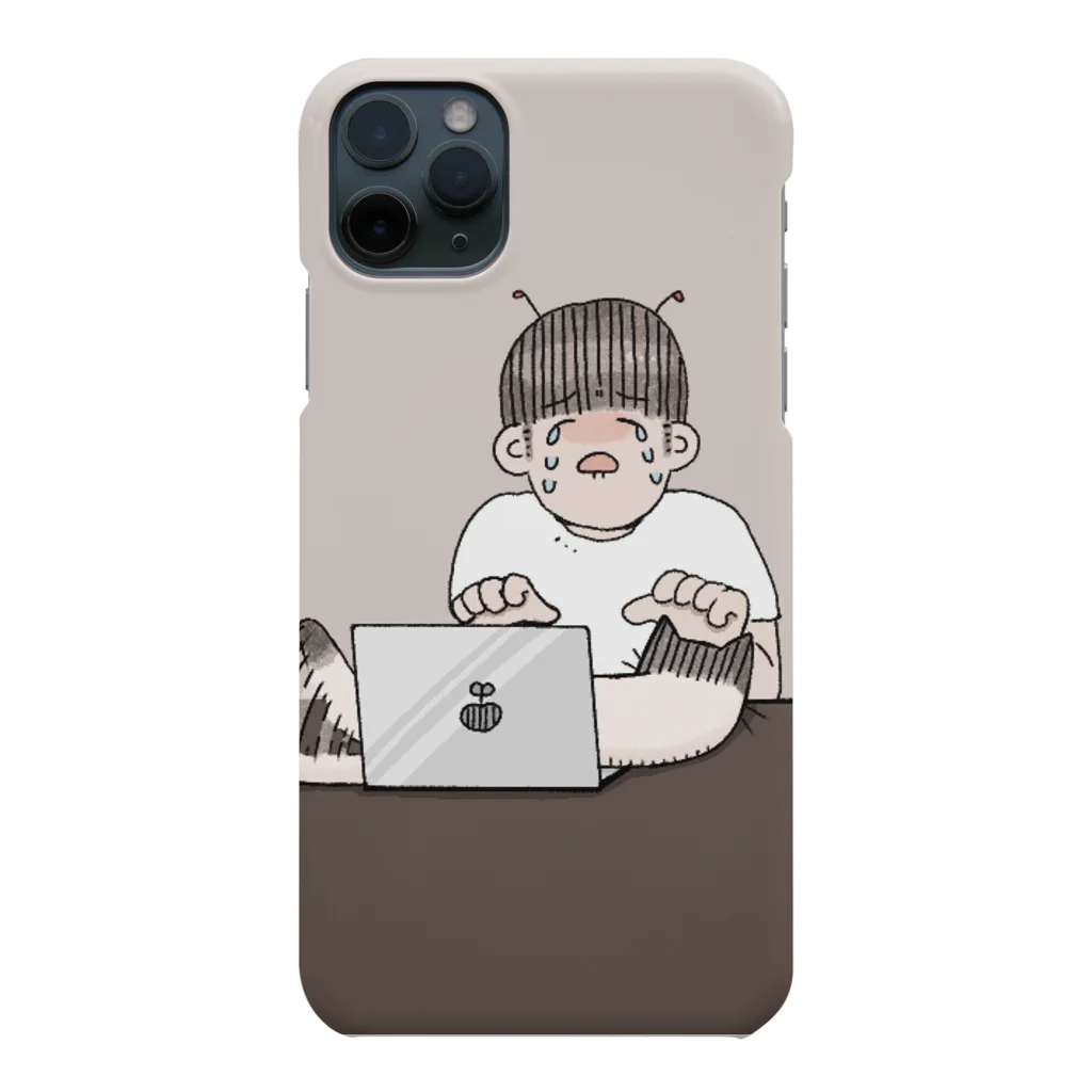 おにぎりのリモートワーク邪魔猫 Smartphone Case