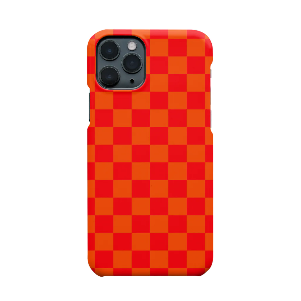 inazuma.co.jpのchecker flag (Orange×Red) スマホケース