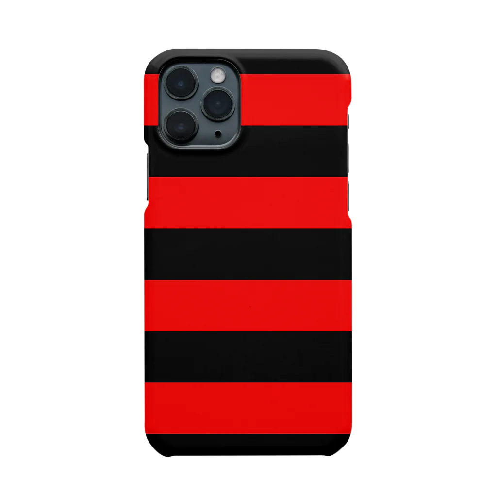 inazuma.co.jpのBorder Stripe (Black × Red) スマホケース