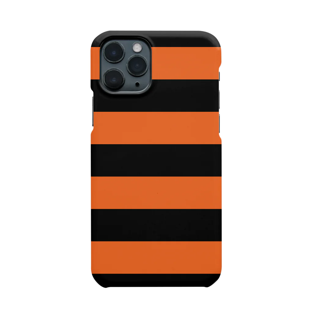 inazuma.co.jpのBorder Stripe (Black × Orange) スマホケース