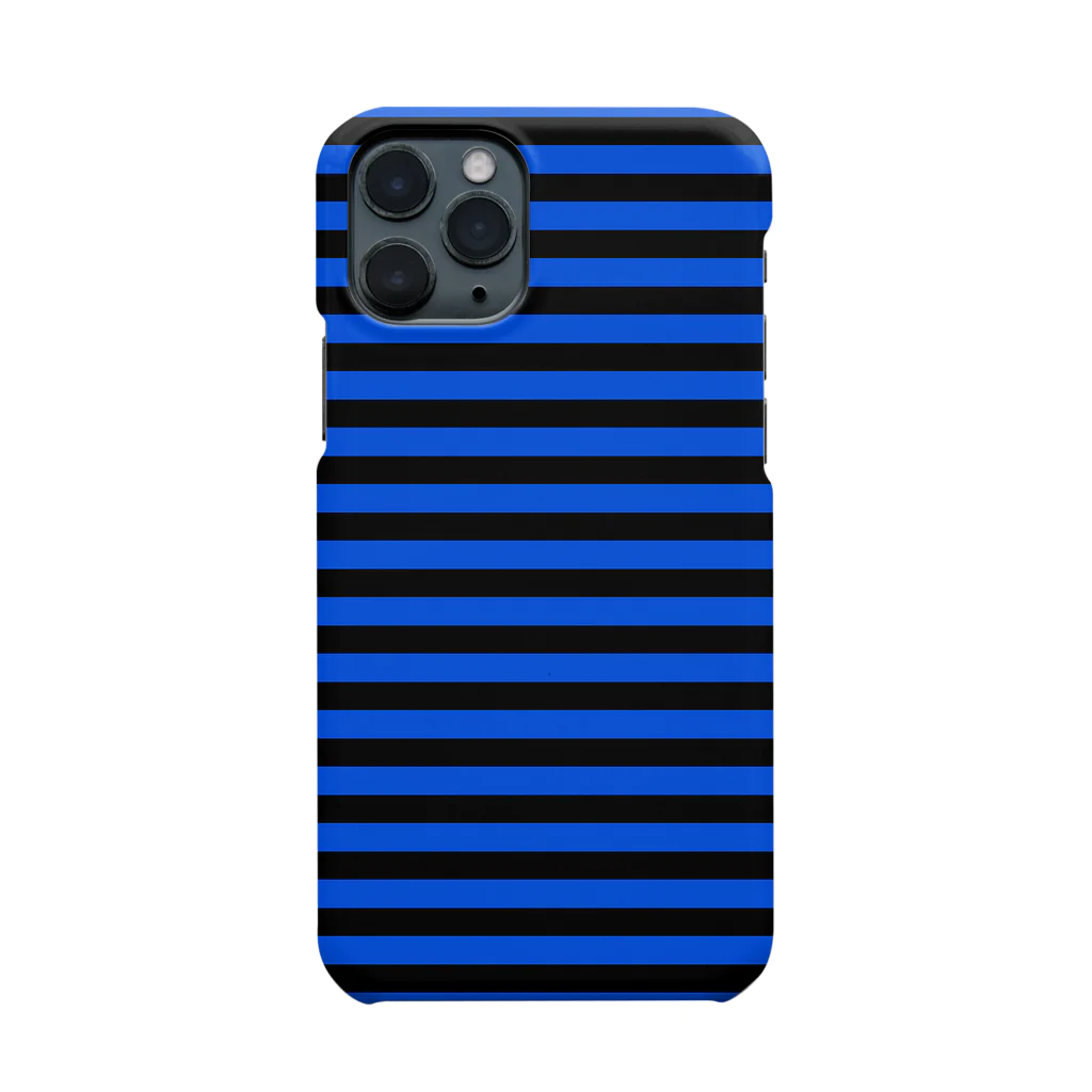 inazuma.co.jpのBorder Stripe (Black × Blue) Smartphone Case