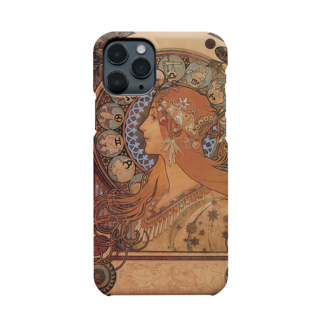 SONOTENI-ARTの014-003　アルフォンス・ミュシャ　『黄道十二宮』　スマホケース　表側面印刷　iPhone 11Pro専用デザイン　SC1 iPhone Smartphone Case