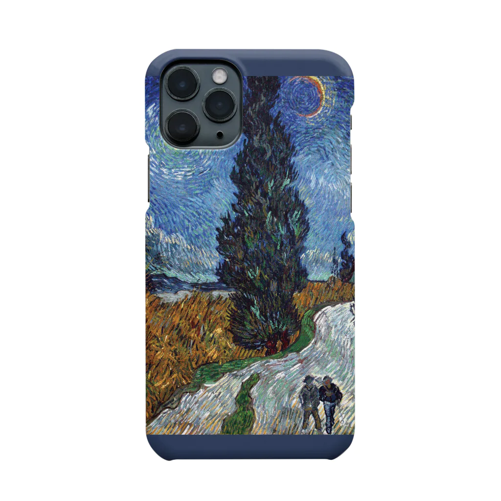 SONOTENI-ARTの005-003　ゴッホ　『糸杉と星の見える道』　スマホケース　表側面印刷　iPhone 11Pro専用デザイン　SC1 iPhone Smartphone Case