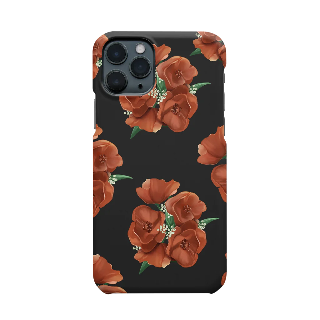 maria_shopのFlower case Ⅰ 【black】 스마트폰 케이스