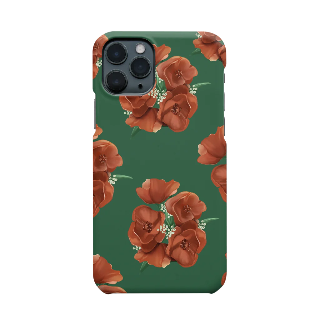 maria_shopのFlower case Ⅰ 【green】 Smartphone Case