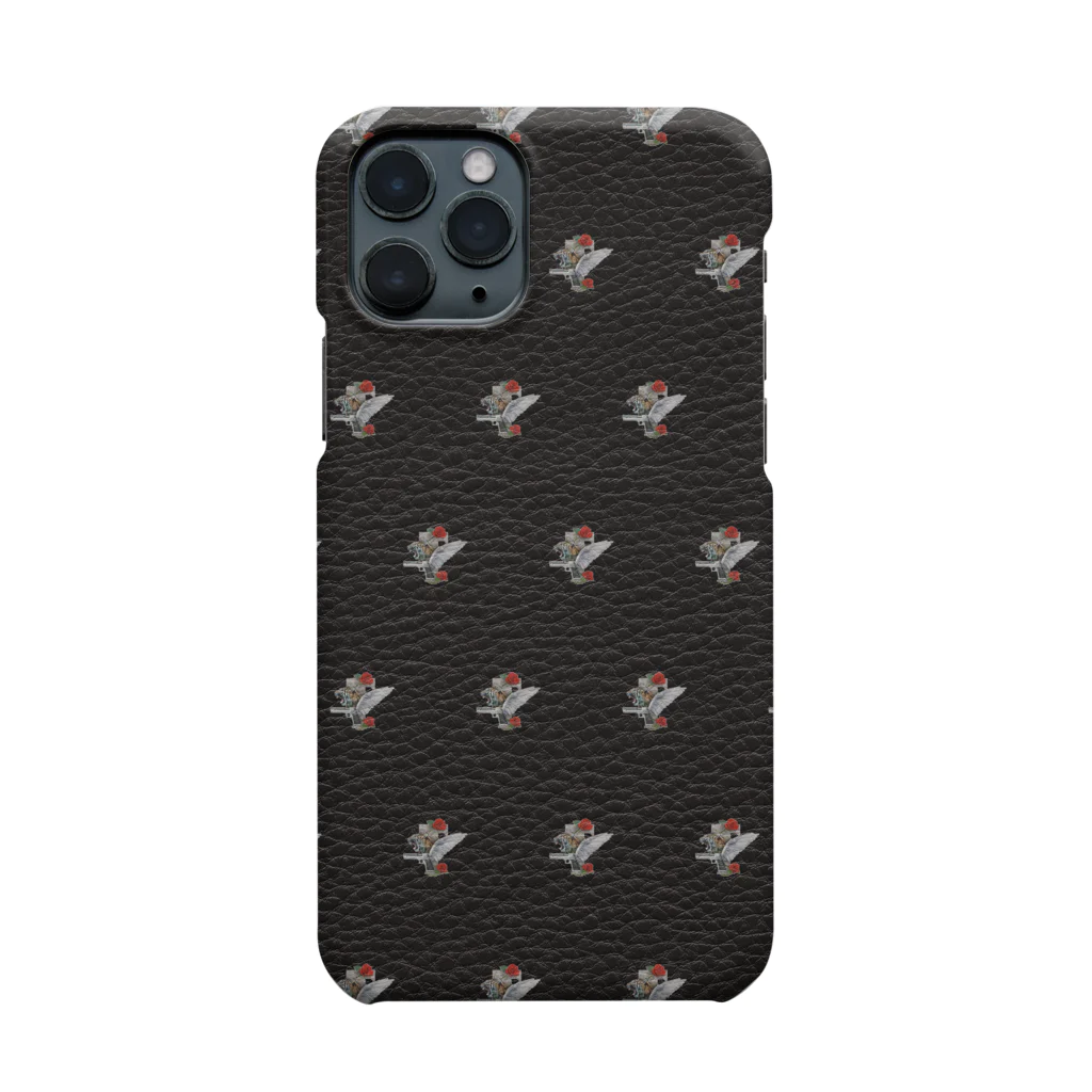 TOBITORA とびとらのGUN & ROSE PATTERN / BLACK Smartphone Case