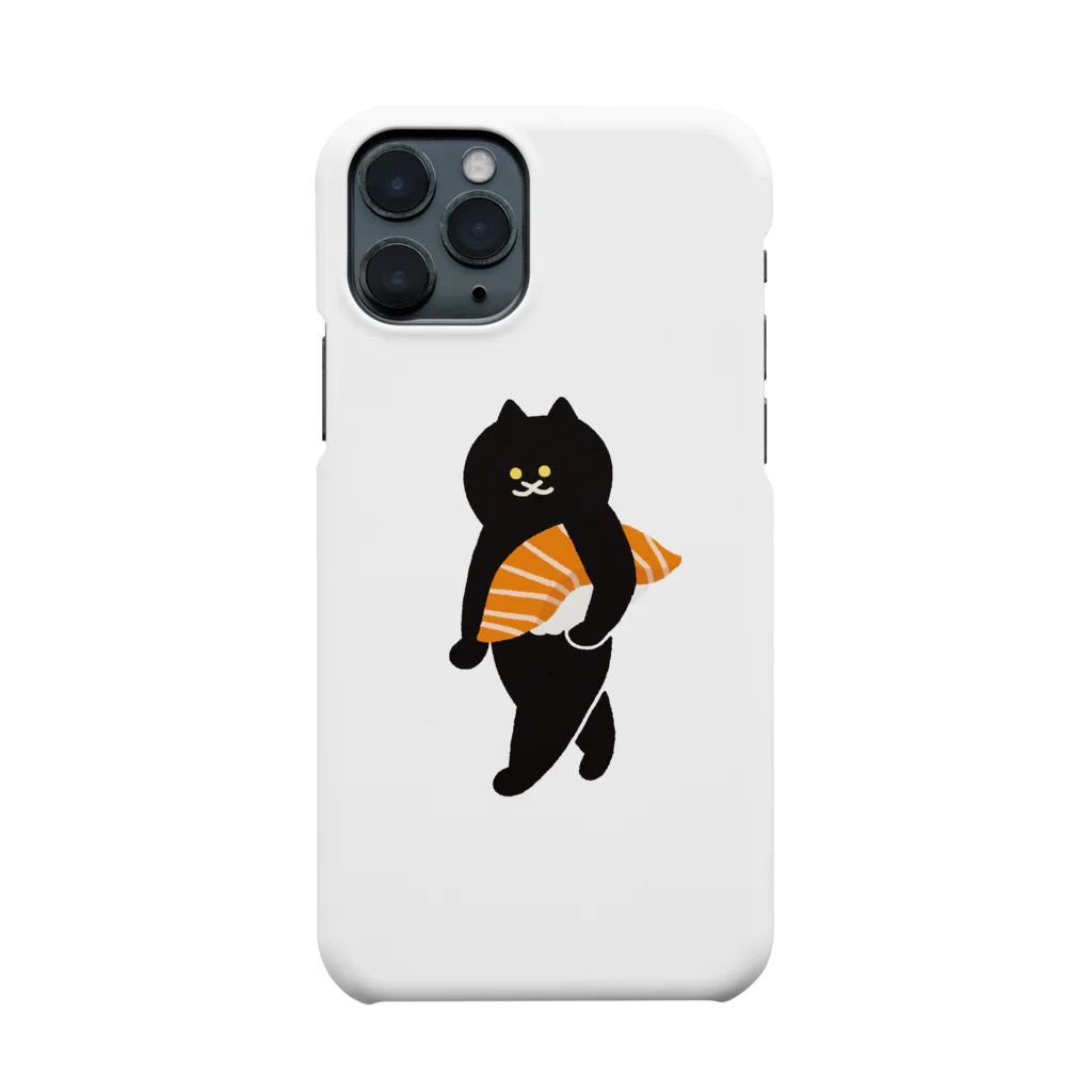 SUIMINグッズのお店のサーモンの握り寿司をかっこよく運ぶねこ Smartphone Case