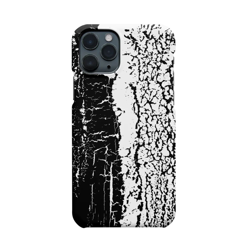 Ovalandのアート・塗装ひび割れ「白と黒」スマホケース Smartphone Case