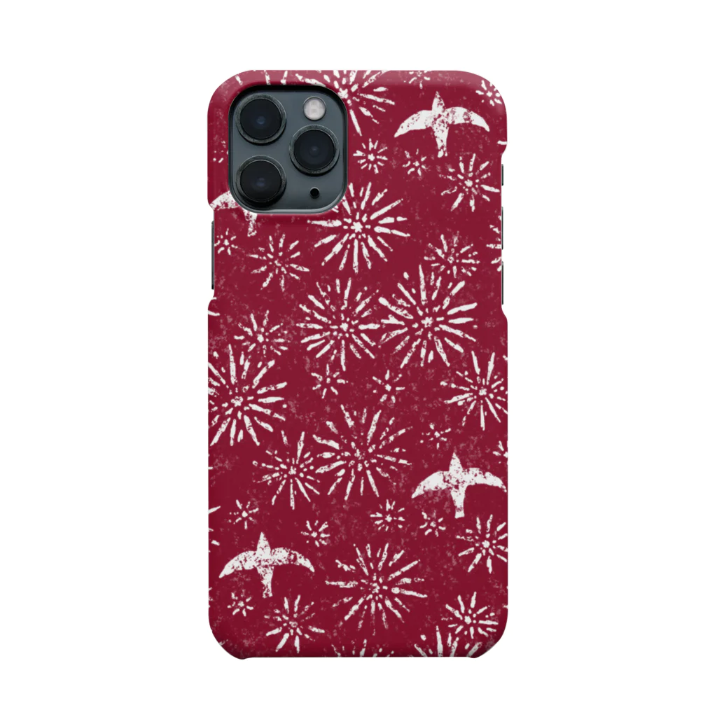 イジャクノ絨毯 ｜ IJAKUCARPETの星空をわたる鳥（レッド） Smartphone Case