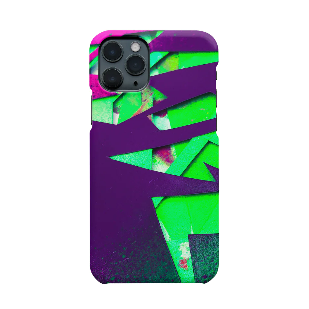 iNvisibleColorsの Full graphic Stencil GREEN スマホケース