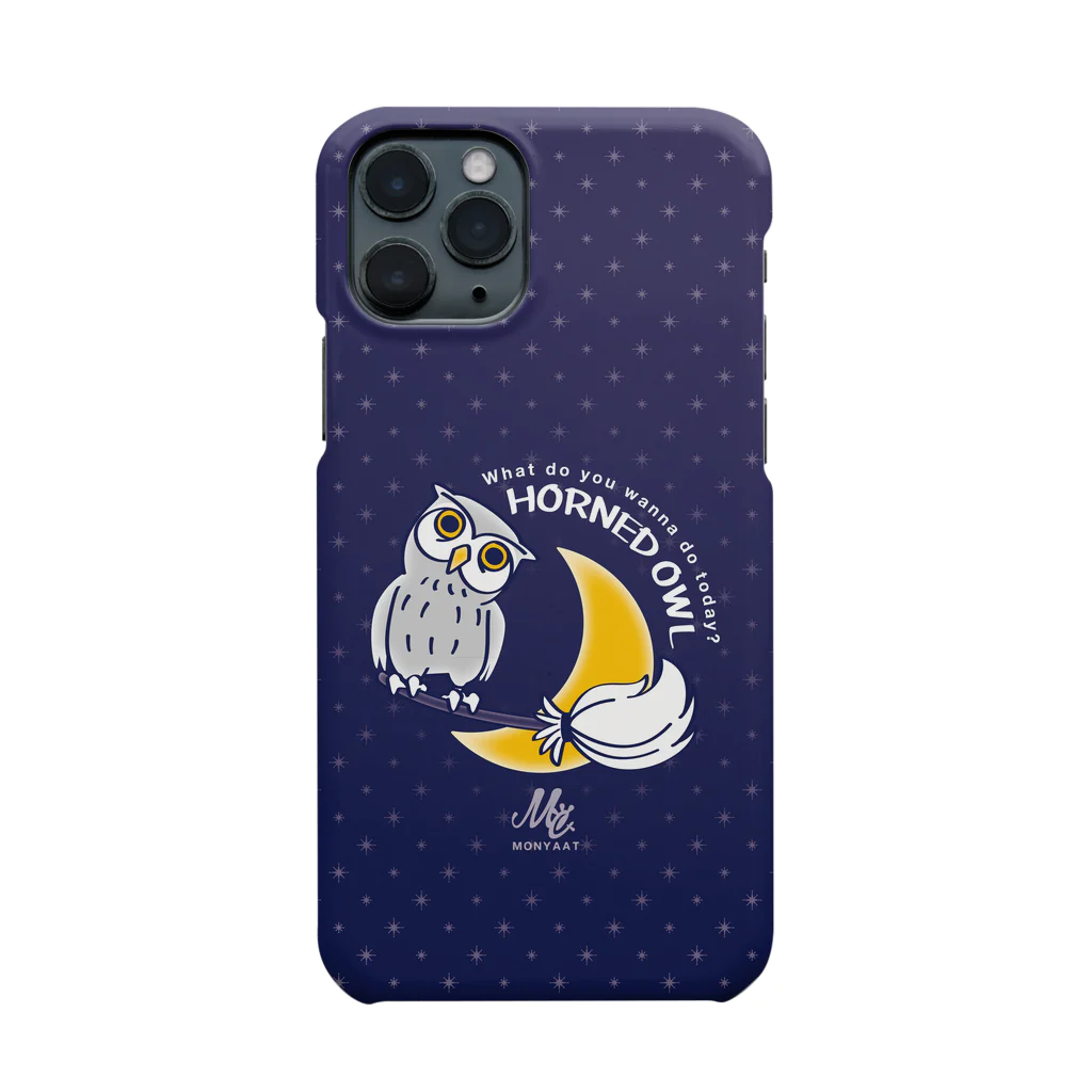 イラスト MONYAAT のCT72 夜の誘惑 HORNED OWL_B Smartphone Case