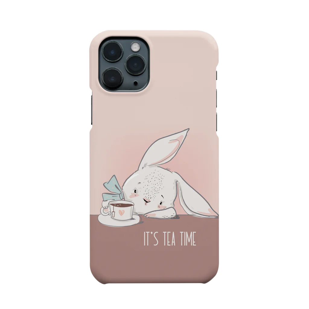 morecolorfulの『a cute little white  rabbit with a teacup』あざかわ×ウサギ スマホケース