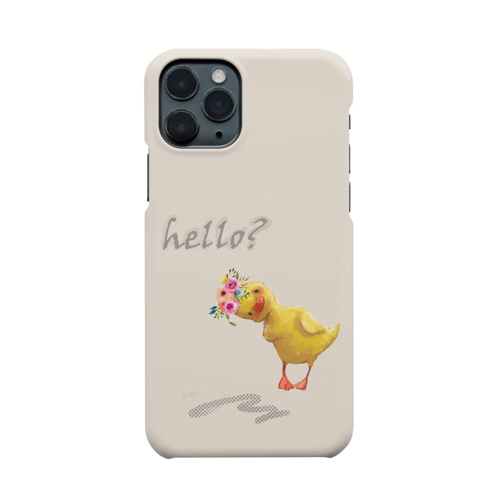 morecolorfulの『a little duckling with a floral wreath』あざかわ×アヒル（ベージュ） Smartphone Case