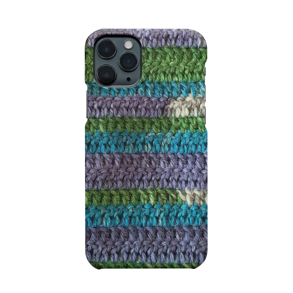sandy-mのウール毛糸 手編み柄 カラフル ブルー系 Smartphone Case