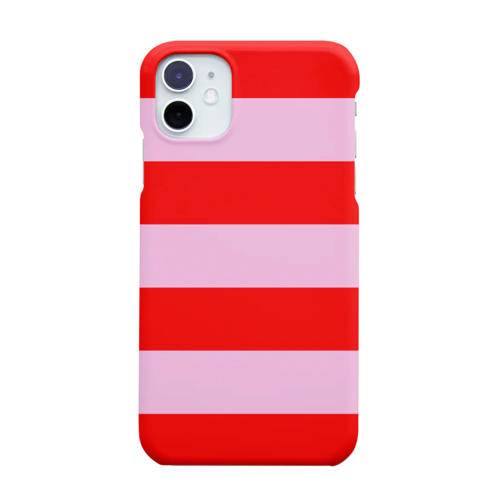 inazuma.co.jpのBorder Stripe (Red × Pink) スマホケース