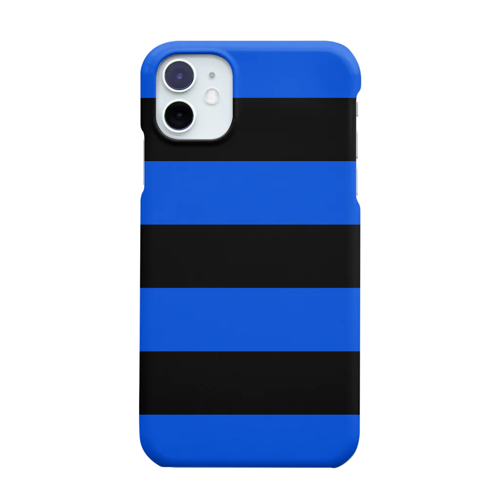 inazuma.co.jpのBorder Stripe (Black × Blue) Smartphone Case