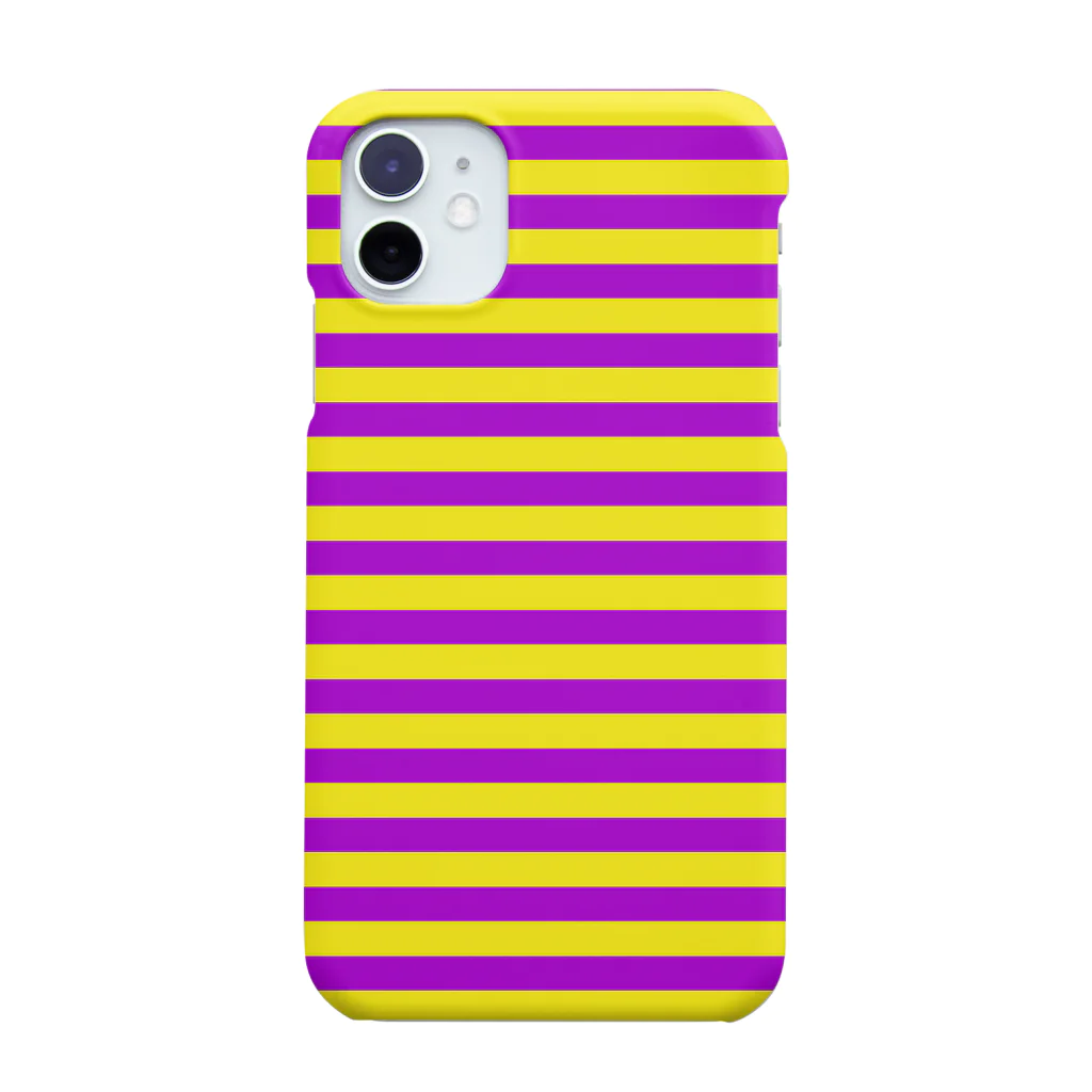 inazuma.co.jpのBorder Stripe (Yellow × Purple) スマホケース