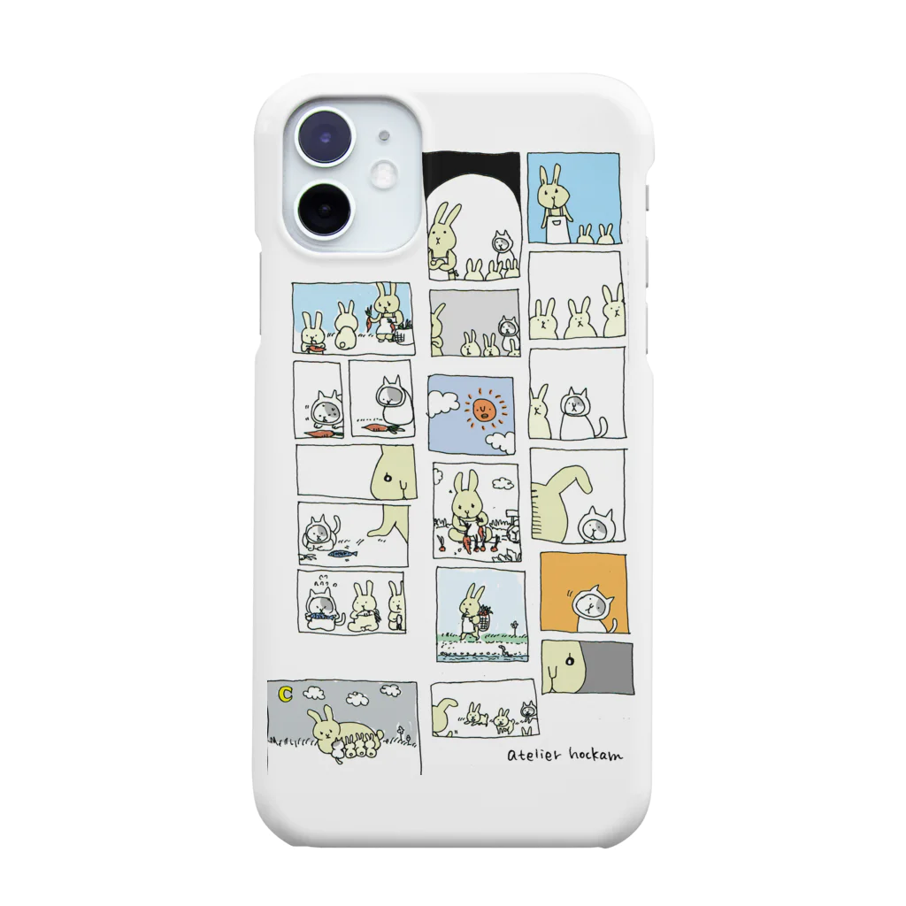 ほっかむねこ屋（アトリエほっかむ）のうさぎかあさんとねこの子 iPhone11 Smartphone Case