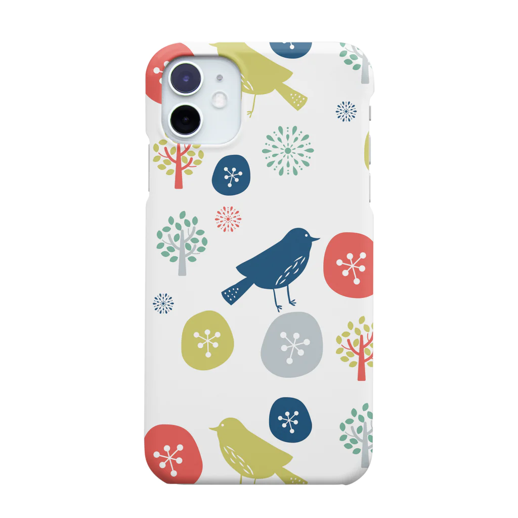 Fummy Goodsの北欧柄　鳥と植物 Smartphone Case