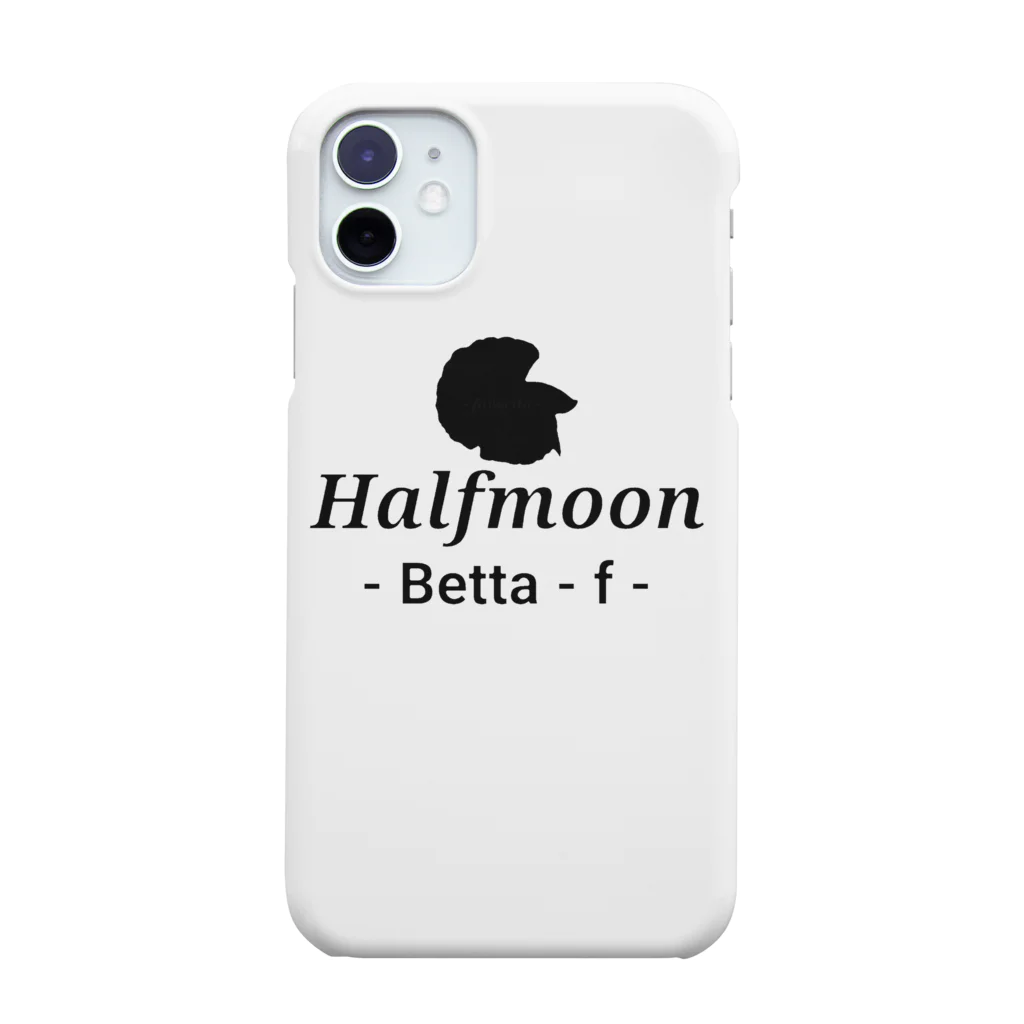 ☆ららくらら☆のHalfmoon Betta⑤Black スマホケース