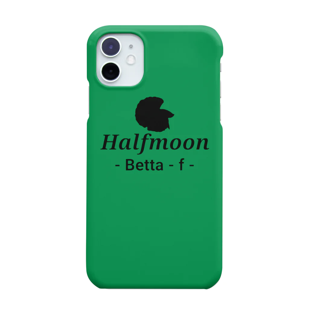 ☆ららくらら☆のHalfmoon Betta⑤Black(Evergreen) スマホケース