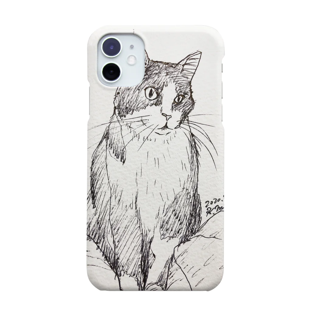 猫好きのみきのお店の猫カフェ猫さんのボールペン画1 Smartphone Case