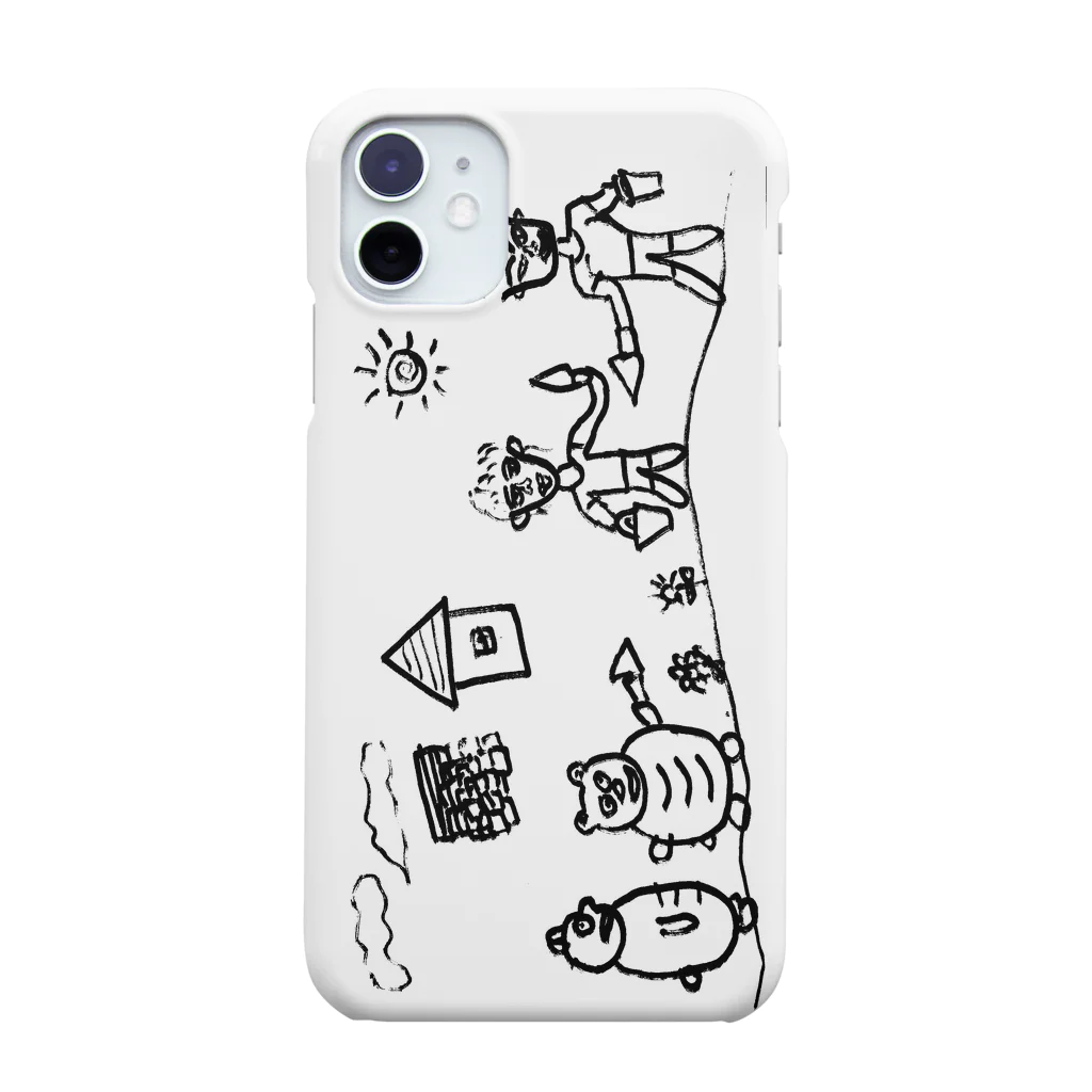 OYAMANのどうぶつたちが森であつまる愉快なイラスト Smartphone Case