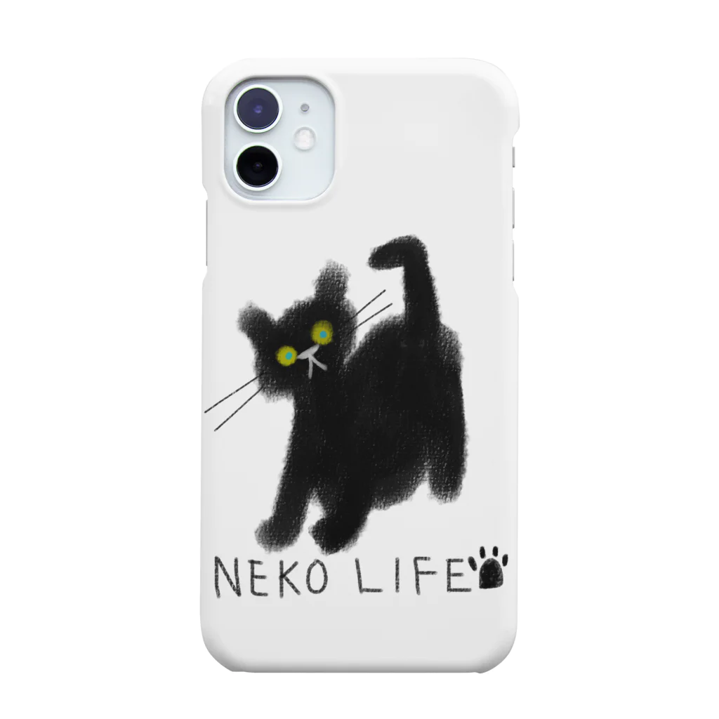 小鳥と映画館のネコライフ 青い瞳の黒猫 Smartphone Case