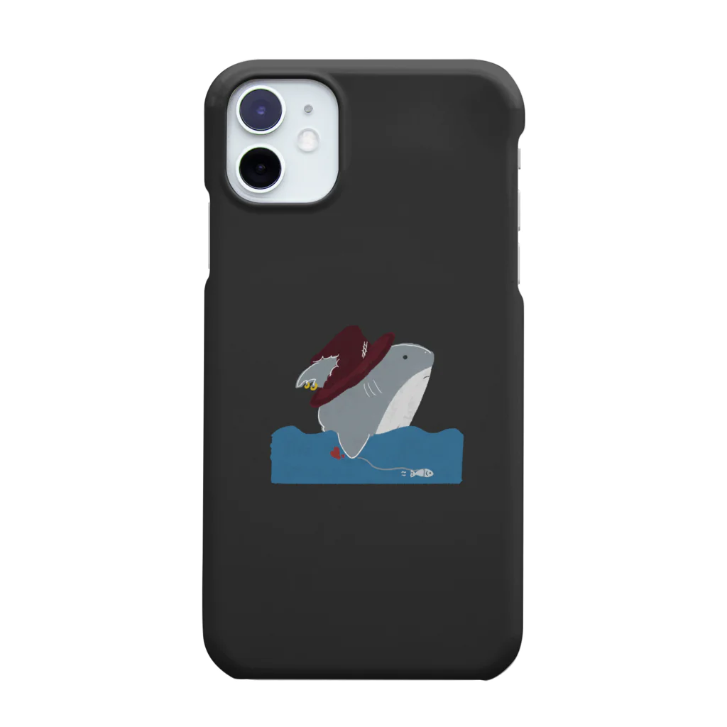 ちゃちゃちゃのサメの散歩ブラック Smartphone Case
