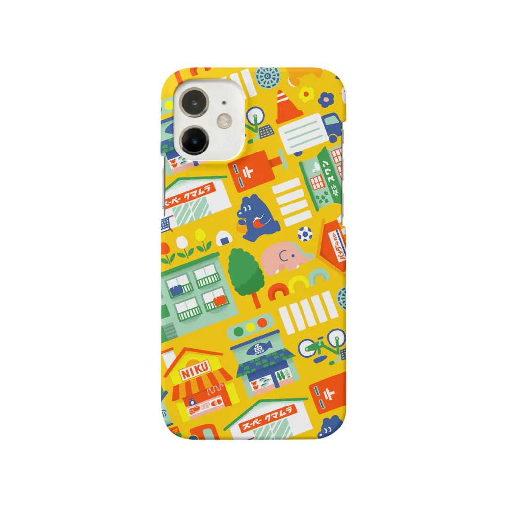 トマトマーケットのクマと町(イエロー) Smartphone Case