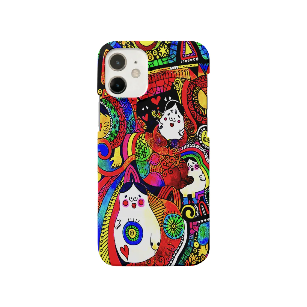 絵ん結び（えんむすび）のオカメと猫 Smartphone Case