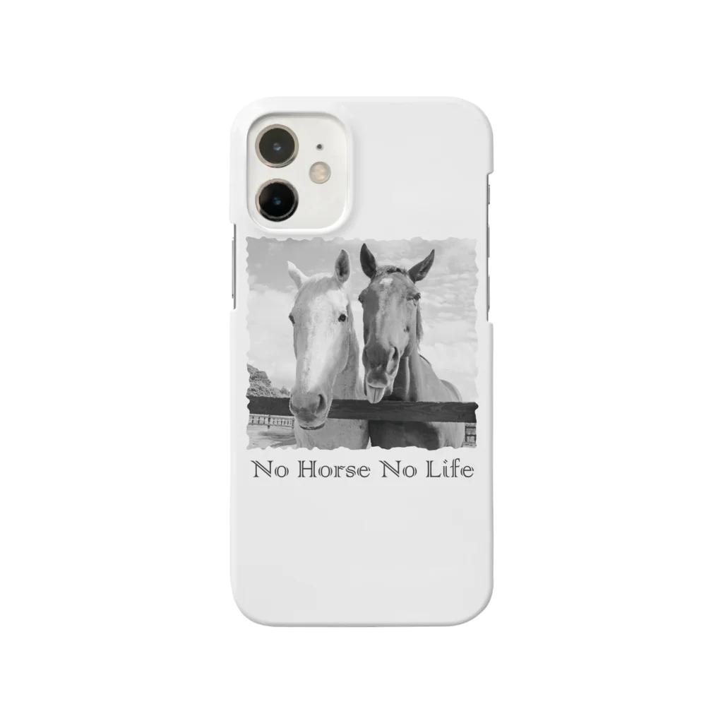 SHOP HAPPY HORSES（馬グッズ）のスピプー（モノクロ） スマホケース