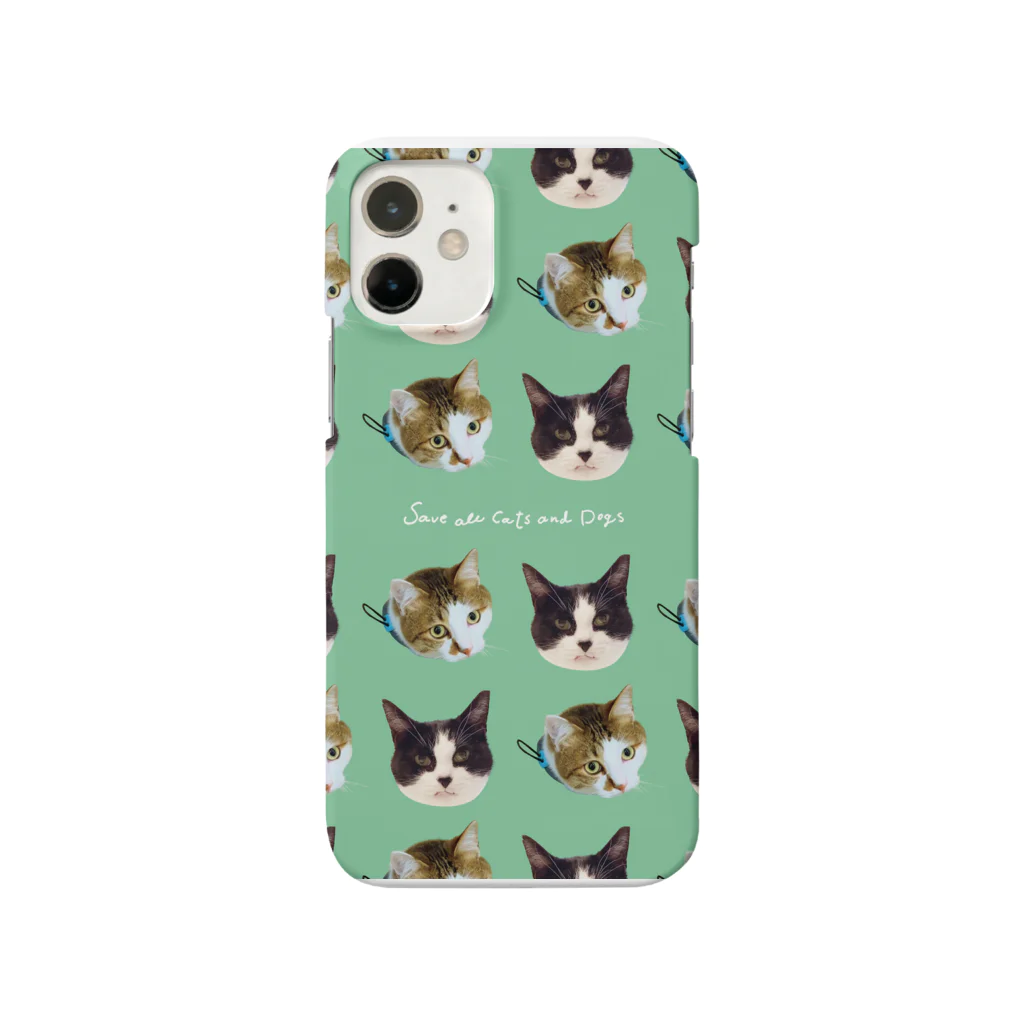 犬猫生活チャリティーショップのエース&おむすび（グリーン）by musubiyori Smartphone Case