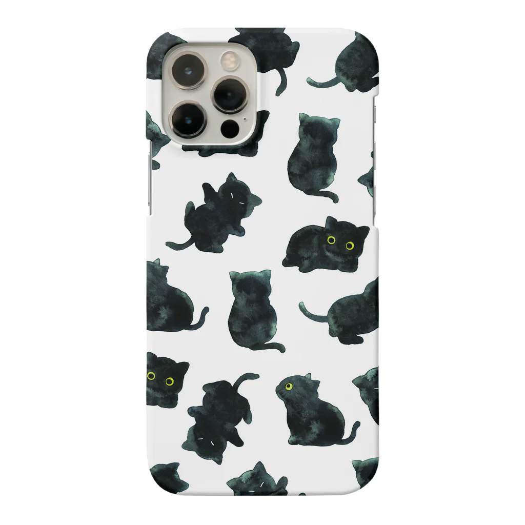 さとろくの黒猫柄　iPhoneケース Smartphone Case