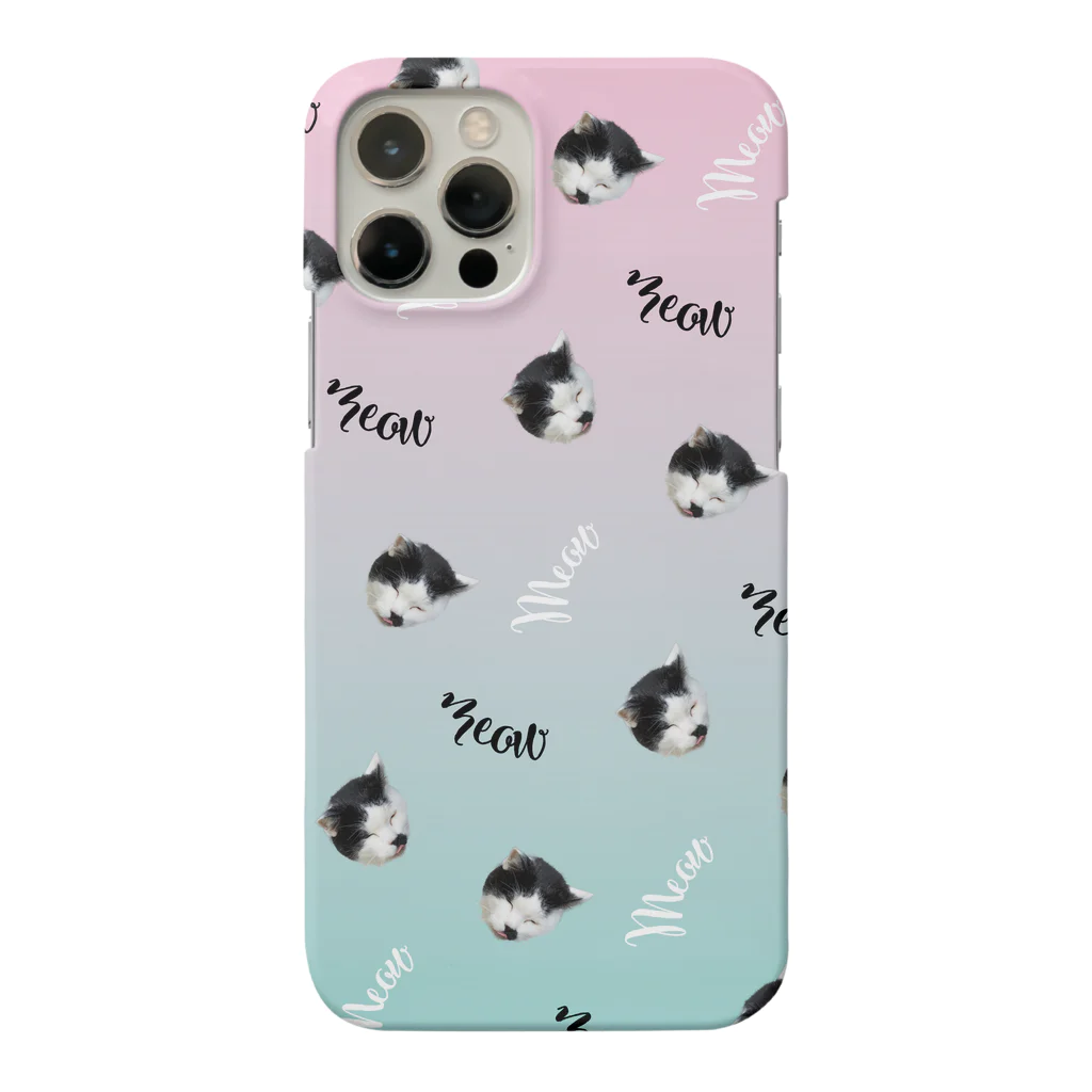 【公式】まるいねこのmeow ～白黒猫～ Smartphone Case